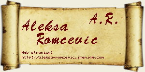 Aleksa Romčević vizit kartica